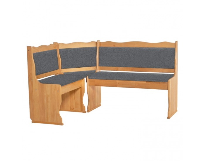 Rohová lavica do kuchyne Miren - jelša / sivá