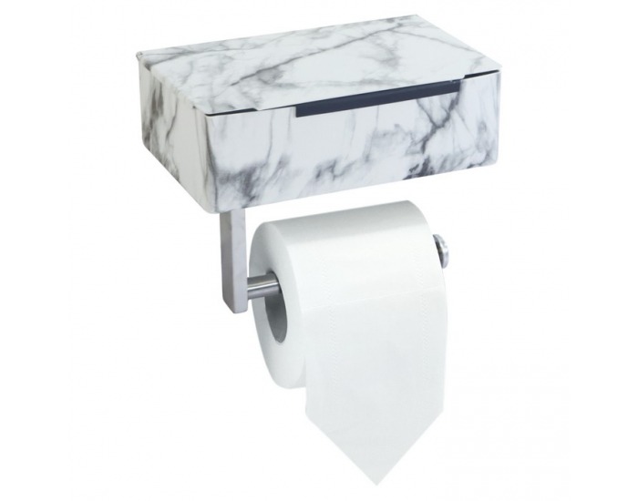 Držiak na toaletný papier Misia - biely mramor