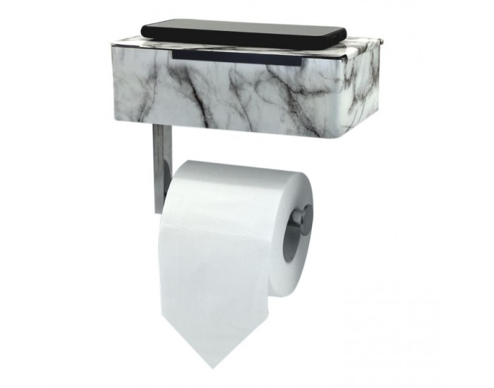 Držiak na toaletný papier Misia - biely mramor