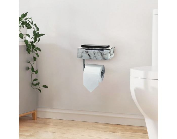 Držiak na toaletný papier Misia - biely mramor