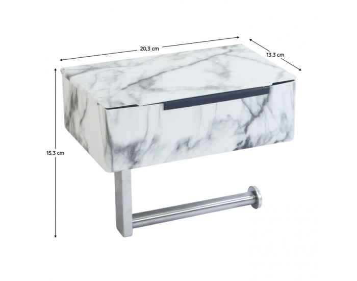 Držiak na toaletný papier Misia - biely mramor