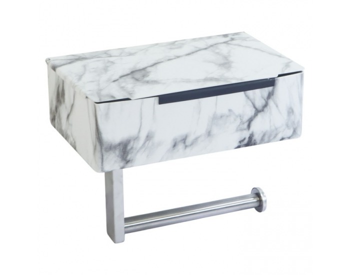 Držiak na toaletný papier Misia - biely mramor