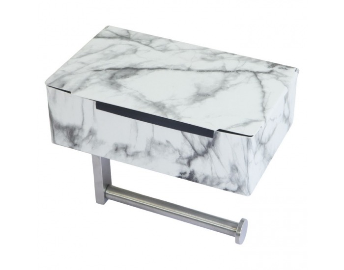 Držiak na toaletný papier Misia - biely mramor