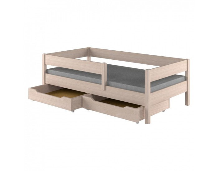 Detská posteľ so zábranou Mix 90x180 cm - dub bielený