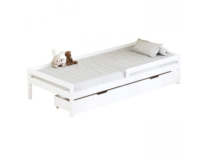 Jednolôžková posteľ s úložným priestorom Mix New - biela