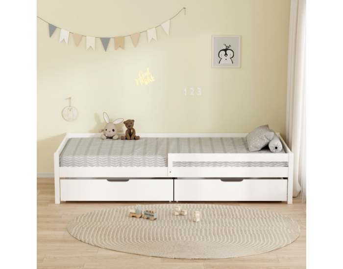 Jednolôžková posteľ s úložným priestorom Mix New - biela