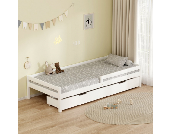 Jednolôžková posteľ s úložným priestorom Mix New - biela