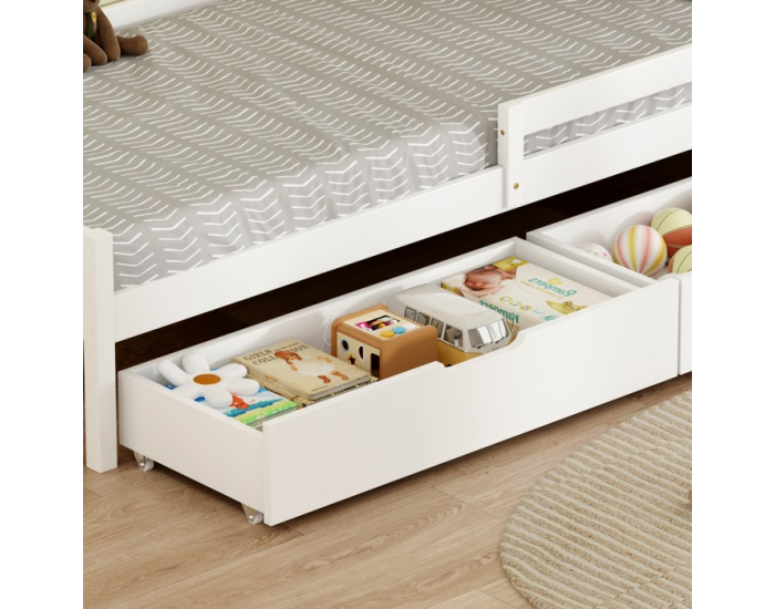 Jednolôžková posteľ s úložným priestorom Mix New - biela