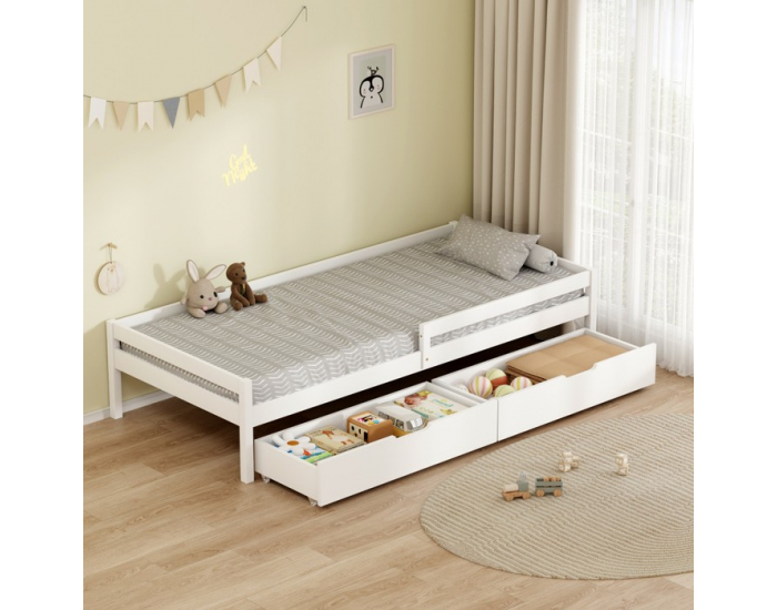 Jednolôžková posteľ s úložným priestorom Mix New - biela