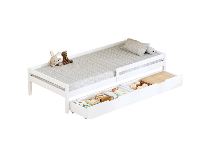 Jednolôžková posteľ s úložným priestorom Mix New - biela