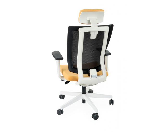 Kancelárska stolička s podrúčkami Mixerot WS HD - žltá / čierna / biela
