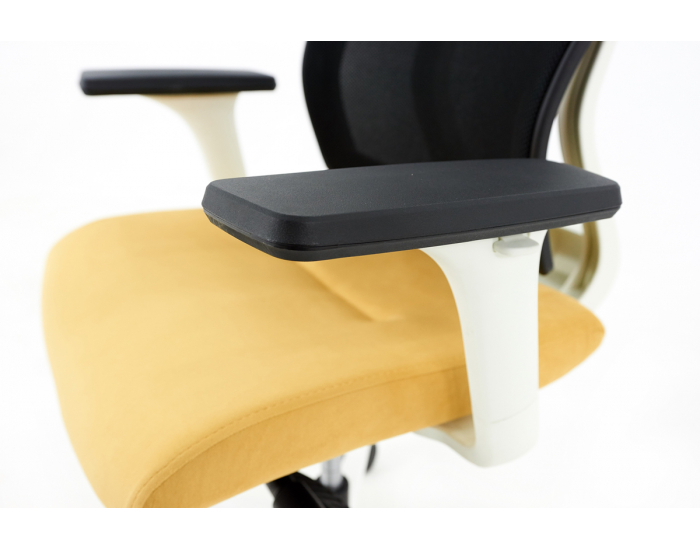 Kancelárska stolička s podrúčkami Mixerot WS HD - žltá / čierna / biela