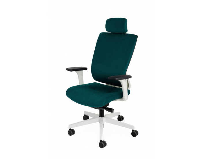 Kancelárska stolička s podrúčkami Mixerot WT HD - tmavozelená / biela