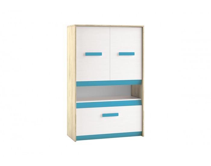 Komoda Best 8 - dub divoký / biela linea / sivá