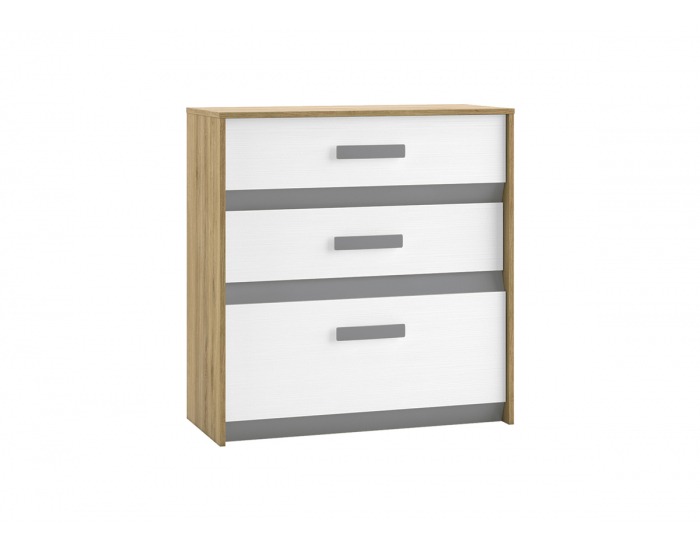 Komoda Best 9 - breza / biela linea