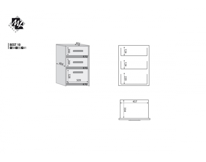 Komoda Best 10 - breza / biela linea