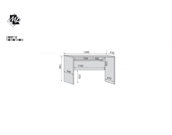 PC stolík Best 12 - breza