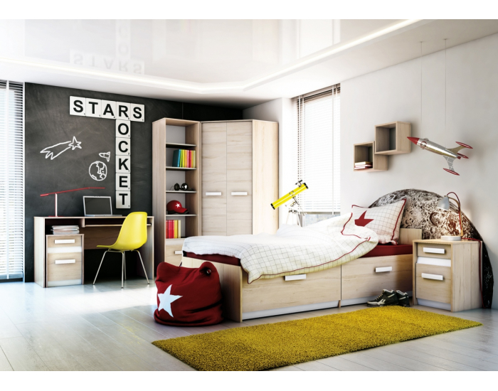 Detská posteľ s roštom Best 17 90 - breza / biela linea