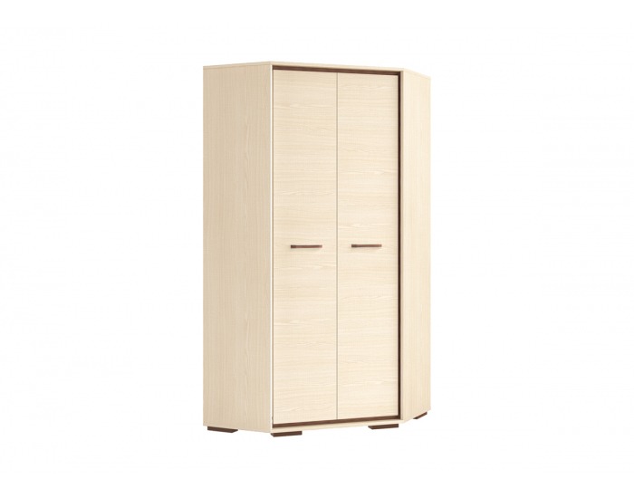 Rohová šatníková skriňa Bonti 1 - jaseň eko / ružová