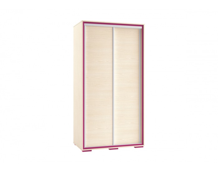 Šatníková skriňa s posuvnými dverami Bonti 2 - jaseň eko / ružová