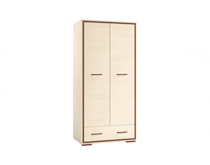 Šatníková skriňa Bonti 3 2D - jaseň eko / ružová