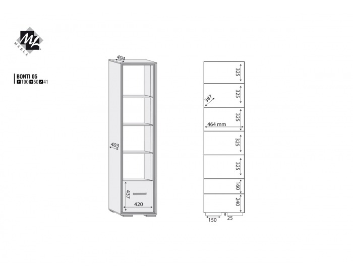 Regál Bonti 5 - jaseň eko / ružová
