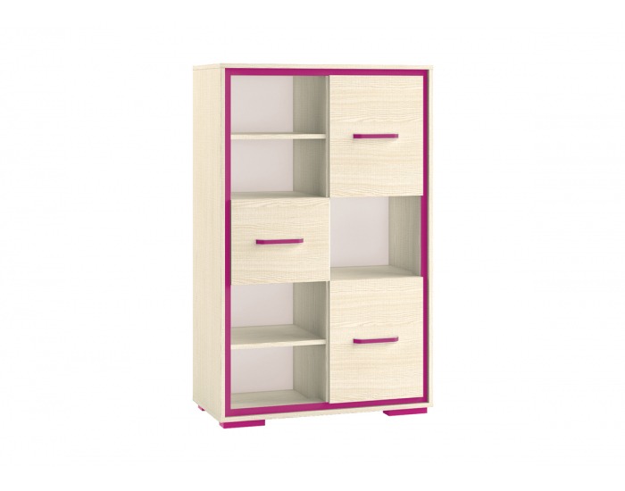 Regál Bonti 7 - jaseň eko / ružová