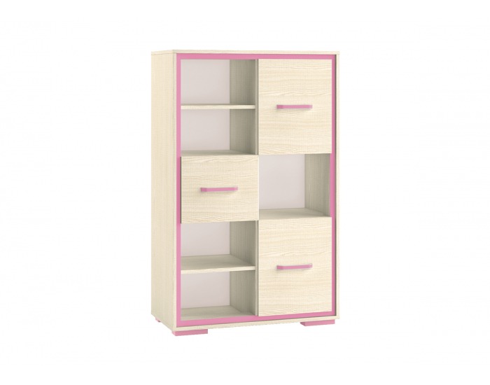 Regál Bonti 7 - jaseň eko / ružová