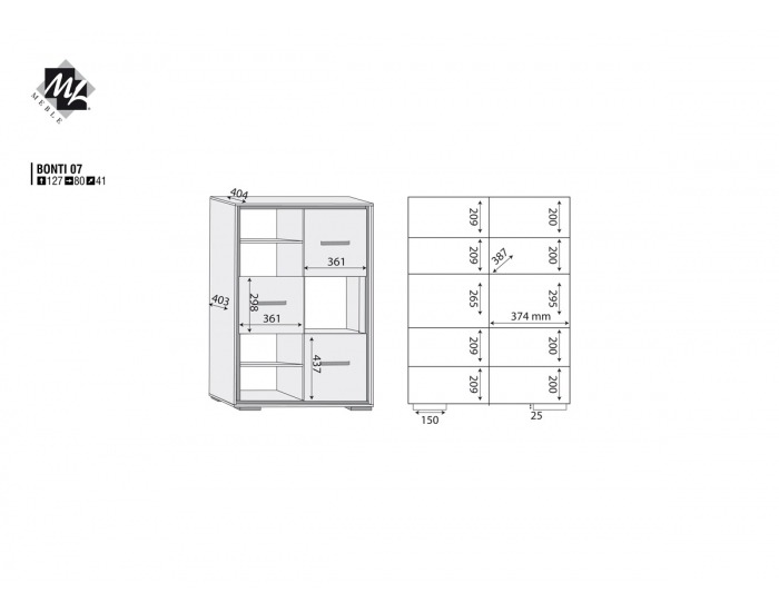 Regál Bonti 7 - jaseň eko / ružová