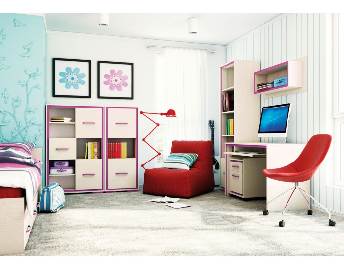 Detská izba Bonti - jaseň eko / ružová