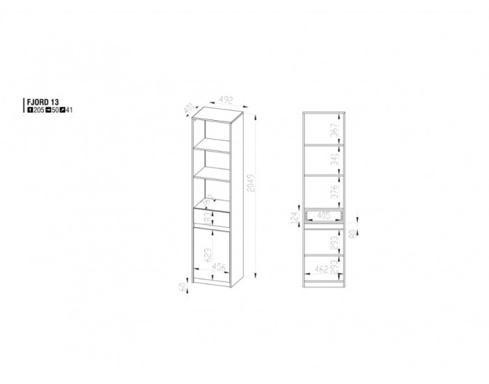 Skrinka Fjord F 13 - dub San Remo / biela linea