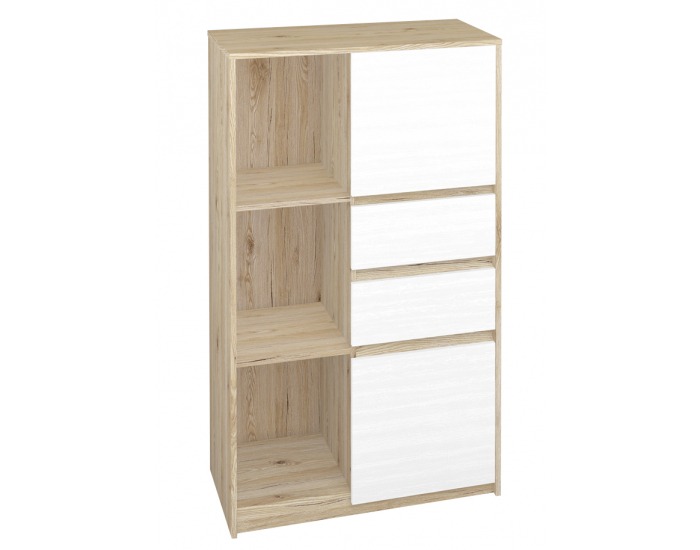 Regál Fjord F 4 - dub San Remo / biela linea