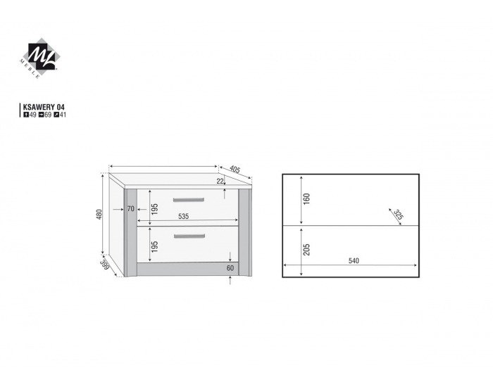 Botník (skrinka na topánky) Ksawery 4 - sonoma svetlá / sonoma tmavá