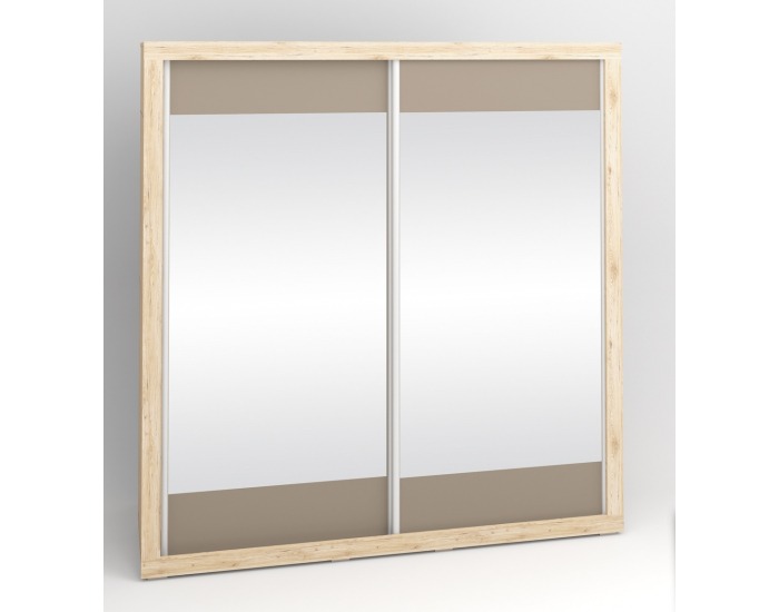 Skriňa s posuvnými dverami a zrkadlom Modern 01/L 2D - dub San Remo / grafit