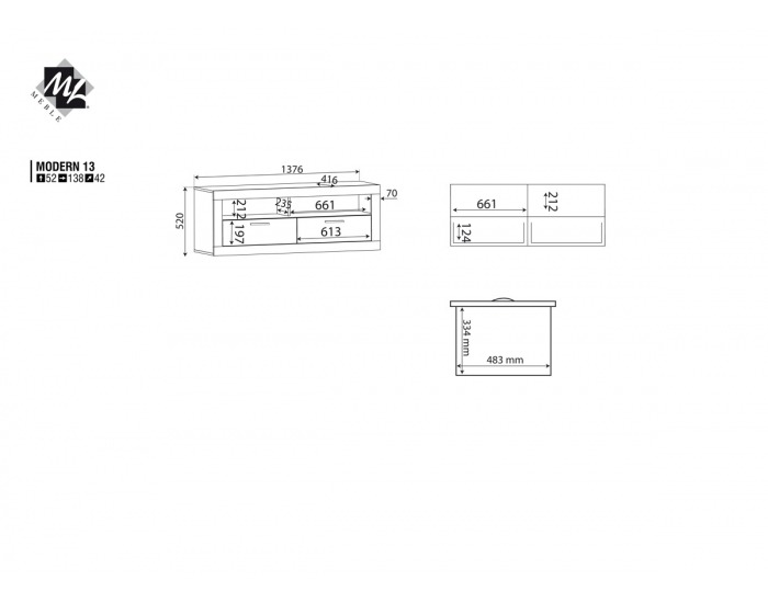 TV stolík Modern 13 - dub San Remo