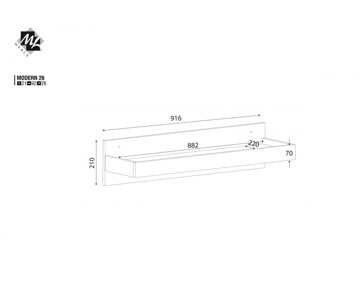 Polica Modern 26 - dub San Remo