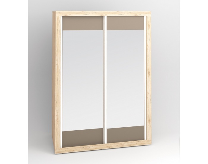 Skriňa s posuvnými dverami a zrkadlom Modern 28/L 2D - dub San Remo / grafit