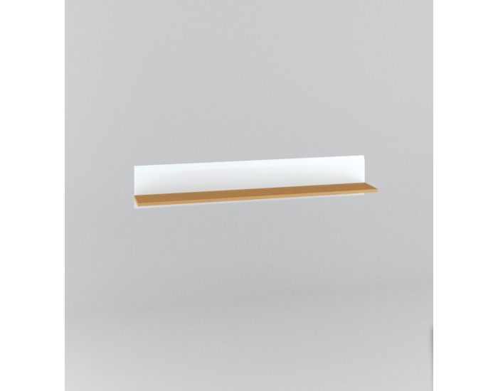 Polica Nati 12 - biely lesk / dub svetlý / biela