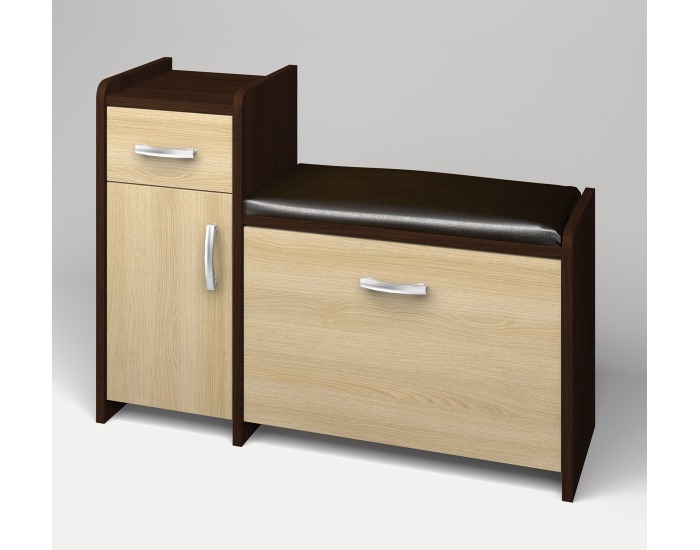 Botník (skrinka na topánky) so sedadlom Pik 2 L N - wenge / dub lindberg