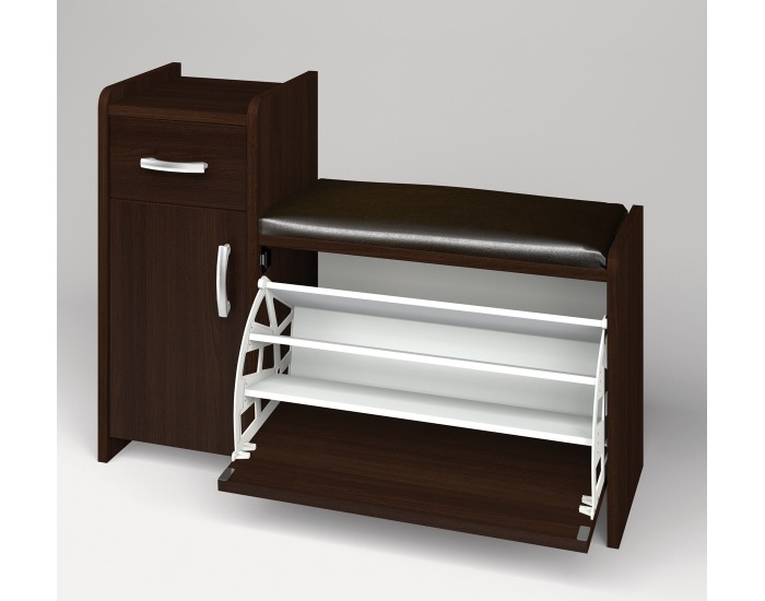 Botník (skrinka na topánky) so sedadlom Pik 2 L N - wenge