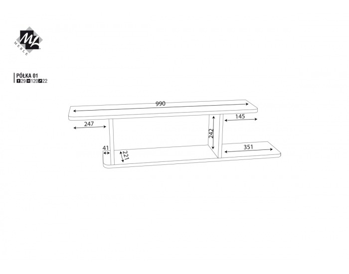 Polica Polka 1 - jelša