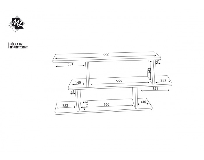 Polica Polka 2 - jelša