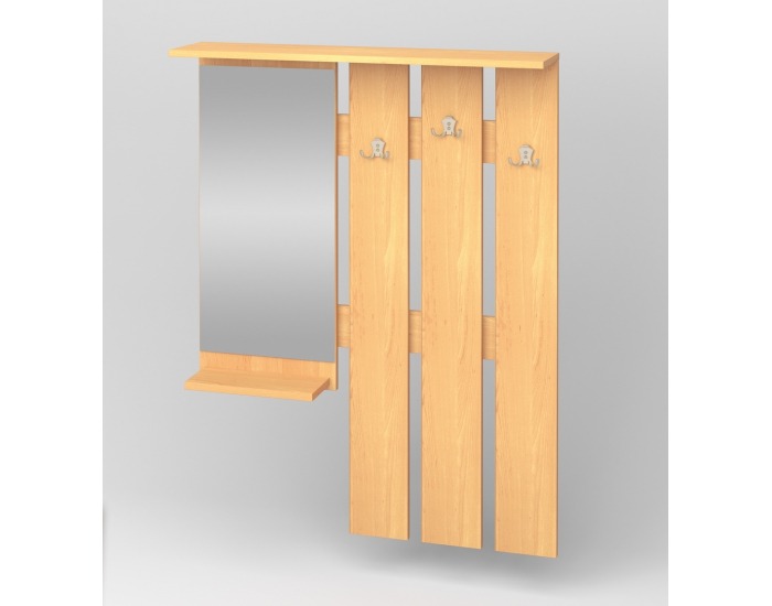 Vešiaková stena so zrkadlom W 90-01 P - buk