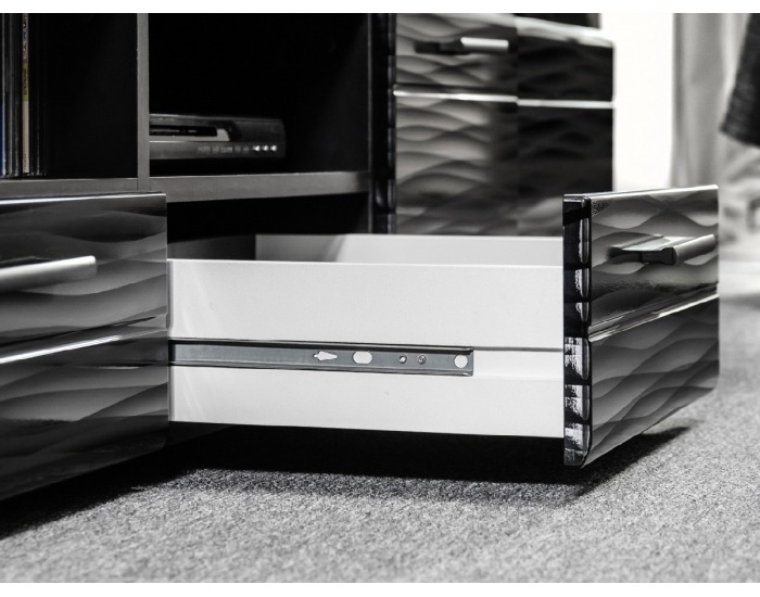 Obývacia stena s osvetlením Modica - čierna / sahara lesk