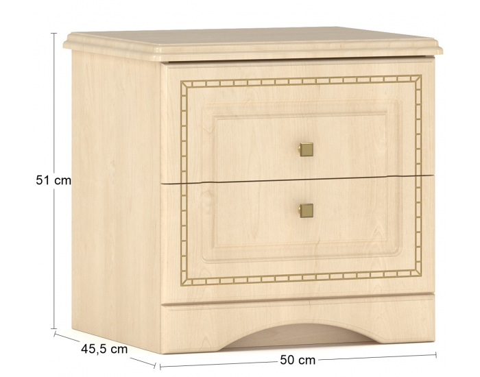 Rustikálny nočný stolík (2 ks) Molis N - breza polárna