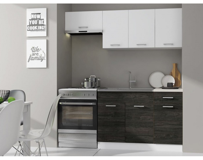 Kuchyňa Mona 180 - biela / dolce dub carbone