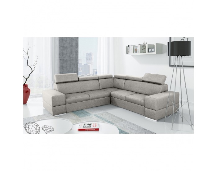 Rohová sedačka s rozkladom a úložným priestorom Monako Roh L - sivá