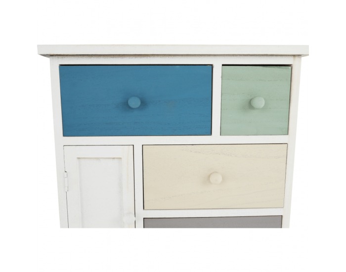 Jednodverová komoda so zásuvkami Monet 1 New - biela / kombinácia farieb