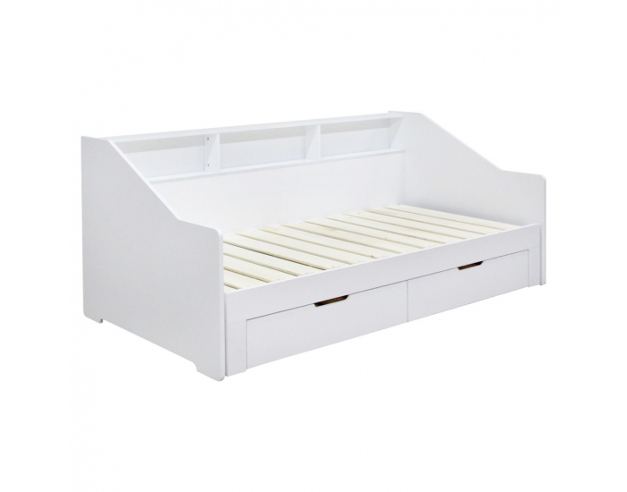 Rozkladacia posteľ s úložným priestorom Moneta - biela