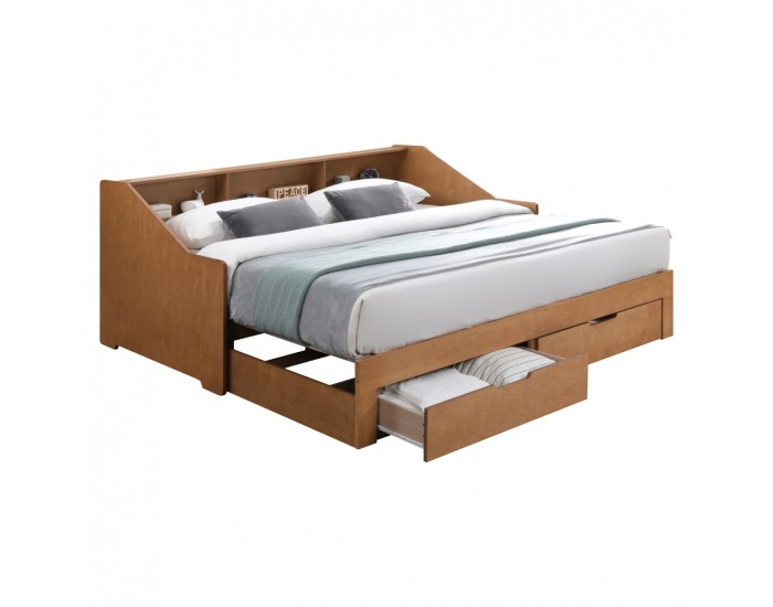 Rozkladacia posteľ s úložným priestorom Moneta - dub